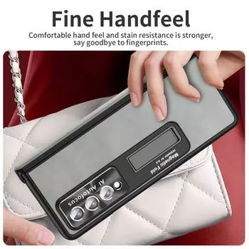 Матовый кожаный чехол с полным покрытием для Samsung Galaxy Z Fold4 Fold 4 5G Fold3 Fold 3 Zfold4, чехлы с защитой объектива и экрана, стеклянная пленка for Samsung Z Fold 4