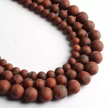Матовый кунжутный красный камень яшмы, круглые свободные бусины для изготовления ювелирных изделий, браслет, ожерелье, 6/8/10 мм 6mm 61pcs