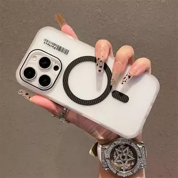 Матовый магнитный чехол для iPhone 16 12 13 14 15 Pro Max Megsafe Wireless Charge Матовая задняя крышка с металлической рамкой объектива и кнопками iPhone 16 Pro Max белый