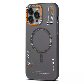 Матовый магнитный чехол Macsafe для iPhone 12 13 14 15 16 Pro Max 15Pro 16Pro 16ProMax Magsafe Luxury Metal Lens Frame Cover For iPhone 12 чёрный