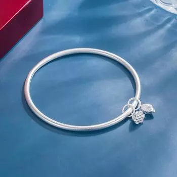 Матовый матовый браслет двух поколений Huanlian Peng, древний метод наследования, посеребренный браслет для женщин, пескоструйная обработка, ретро-стиль, минималистский стиль 6cm