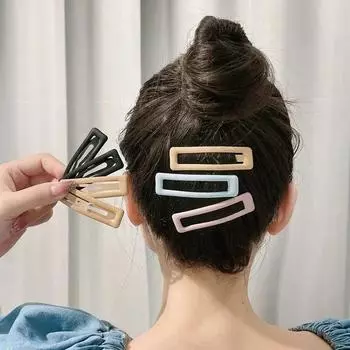 Матовый матовый квадратный зажим для женщин и девочек BB, заколка для волос, заколка для волос, корейские металлические аксессуары для укладки волос