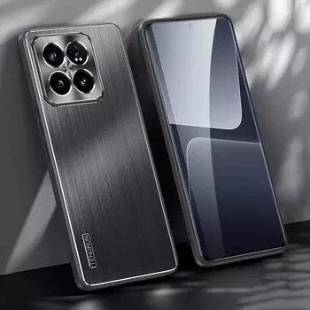 Матовый металлический чехол для Xiaomi 14 Pro, силиконовый бампер, противоударный защитный жесткий чехол для Xiaomi 12 13 14 Pro 12S 12X, чехол Xiaomi 14 чёрный