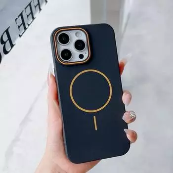 Матовый мягкий противоударный чехол для телефона TPU для iPhone 16 Pro Max 15 Pro 14 Plus 13 12 11, цветной, с беспроводной зарядкой, магнитный, тонкий, противоударный чехол-бампер iPhone 16 чёрный