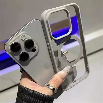 Матовый натуральный титановый магнитный чехол для iPhone 16 15 14 13 12 11 Pro Max Plus Mini magsafe ударопрочный твердый чехол iPhone 16 Pro Max белый