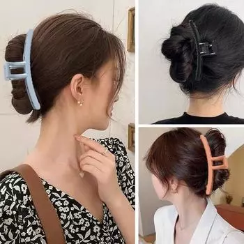 Матовый нескользящий коготь для волос с перекрещивающимися зубами, весенний дизайн, сплошной цвет, простой большой зажим для волос в виде акулы, инструмент для укладки волос