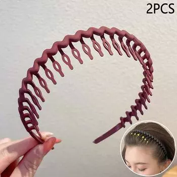 Матовый обруч для волос, нескользящая повязка для волос, женская универсальная заколка для волос, ободок для волос, заколка для волос, аксессуары для волос с зубцами вино красного