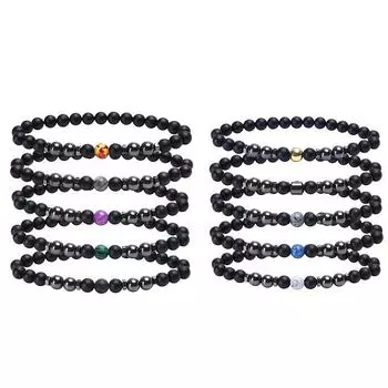 Матовый обсидиановый браслет с бусинами для мужчин и женщин, унисекс, натуральный энергетический камень, для здорового похудения, обсидиановый браслет для пар, ювелирные аксессуары, подарки