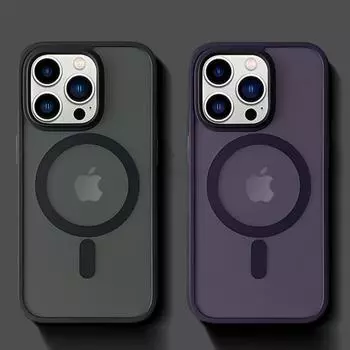 Матовый полупрозрачный матовый чехол для телефона для IPhone 15 Pro Max 14 13 12 11 Pro Max 15 Plus Magsafe с магнитной крышкой с беспроводной зарядкой For iPhone 11Pro