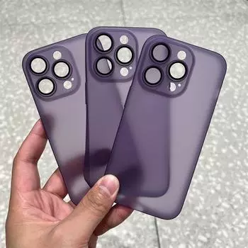 Матовый полупрозрачный противоударный чехол из ТПУ для Iphone 14 13 12 11 Pro Max 14plus прозрачный матовый защитный чехол со стеклом объектива For iPhone 11