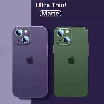 Матовый полупрозрачный ультратонкий чехол для Iphone 14 13 12 11 Pro Max Plus X Xr Xs противоударный защитный чехол для камеры Flim Armor Hard Cover For iPhone X