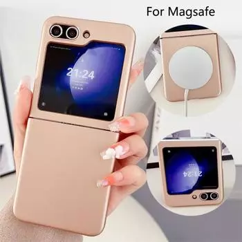 Матовый, приятный для кожи магнитный чехол Magsafe для Samsung Galaxy Z Flip Z Fold 6 5 4 3 2, жесткий ПК, задняя крышка с беспроводной зарядкой For Samsung Z Fold 2 фиолетовый