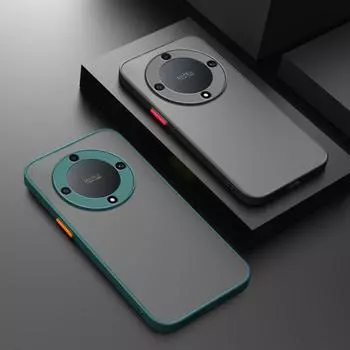 Матовый противоударный чехол для телефона Honor Magic 5 Lite 90 Lite X9A X8A X7A, цветной прозрачный жесткий чехол с полной защитой Magic 5 Lite чёрный