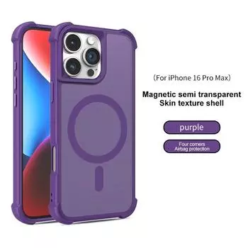 Матовый противоударный чехол с воздушной подушкой для iPhone 16 15 14 13 12 Pro Max 11, магнитный для Magsafe, для беспроводной зарядки For iPhone 16
