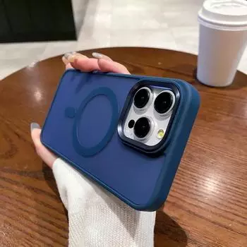 Матовый противоударный магнитный чехол для телефона для iPhone 15 14 13 12 11 Pro Max Plus для Magsafe с беспроводной зарядкой, металлическое кольцо для камеры For iphone11Promax