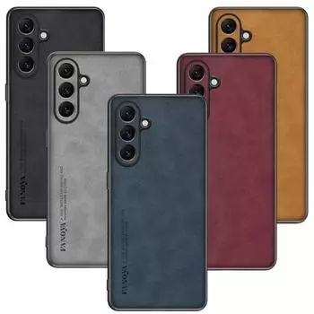 Матовый противоударный жесткий пластиковый чехол из матовой кожи для Samsung Galaxy A55 A35 A25 A15 M15 M54 M14 M55 M15 F15 5G S24FE For Galaxy F15 5G коричневый