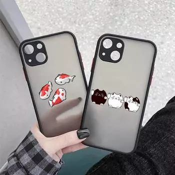 Матовый прозрачный чехол для телефона Koi Fish Cherry Blossom Lucky Cat для iphone 11 12 13 7 8 plus mini x xs xr pro max iPhone12