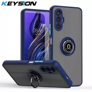 Матовый прозрачный чехол KEYSION для TECNO POVA 3 4 Pro Neo 2, прозрачный противоударный чехол с кольцом-подставкой для TECNO CAMON 18 P 19 Pro