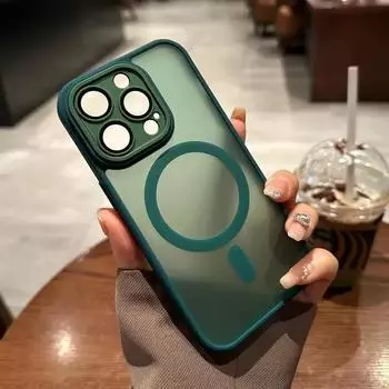 Матовый прозрачный магнитный чехол Magsafe для iPhone 15 14 Plus 13 12 11 Pro Max, защита объектива, противоударный чехол с беспроводной зарядкой For iphone11Pro