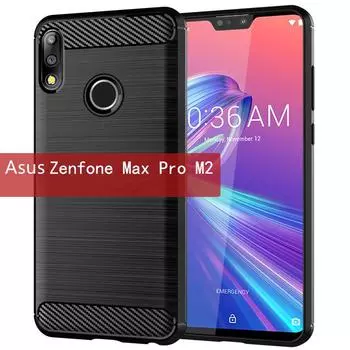 Матовый силиконовый чехол для Asus Zenfone Max Pro M2, противоударный чехол из углеродного волокна, мягкая задняя крышка для zenfone zb631kl, противоударные чехлы Zenfone Max Pro (M2) чёрный