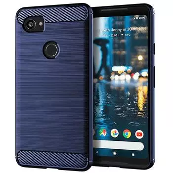 Матовый силиконовый чехол для Google Pixel 2XL TPU противоударный карбоновый мягкий чехол для Pixel 2 XL противоударный матовый чехол Pixel 2 XL чёрный