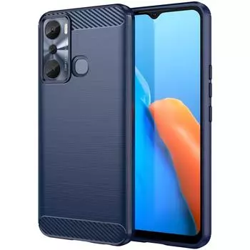 Матовый силиконовый чехол для Infinix Hot 20i, противоударный чехол из углеродного волокна, мягкая задняя крышка для Infinix hot 20 i, чехол для телефона Infinix Hot 20i чёрный