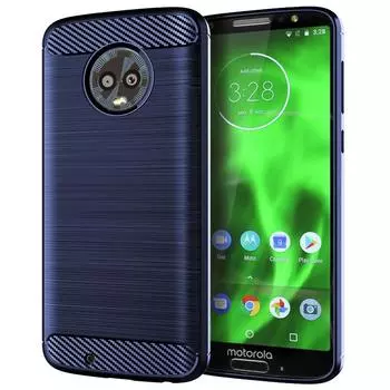 Матовый силиконовый чехол для Moto G6, противоударный чехол из углеродного волокна с мягкой задней крышкой для moto g6, противоударный матовый чехол Moto G6 чёрный