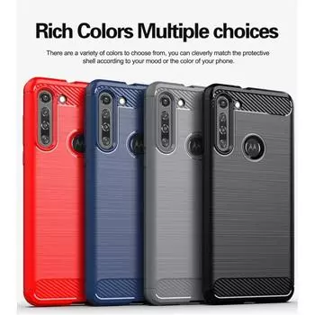 Матовый силиконовый чехол для Motorola G8 Power, противоударный чехол из углеродного волокна для задней панели телефона moto g8 power, противоударный матовый чехол Moto G8 Power чёрный