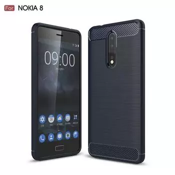 Матовый силиконовый чехол для Nokia 8 TPU противоударный карбоновый мягкий чехол для Nokia 8 Nokia8 противоударный матовый чехол Nokia 8 чёрный