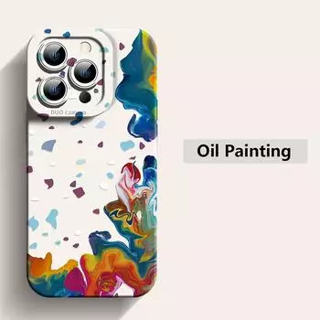 Матовый силиконовый чехол для телефона с масляной краской для IPhone 15 14 13 12 11 Pro Max XR XS X 7 8 Plus SE 14 15Plus противоударный мягкий чехол For iPhone 15