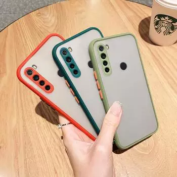 Матовый силиконовый чехол для телефона Skin Feel для Xiaomi Redmi Note 8 Pro Note 8 9 9s 10 10s Pro 4G контрастная кнопка противоударные чехлы Redmi Note 8 красный