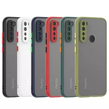 Матовый силиконовый чехол для телефона Skin Feel для Xiaomi Redmi Note 8 9 9s 9t 10 10s 11 11s Pro 4G контрастная кнопка противоударные чехлы Redmi Note 8 чёрный