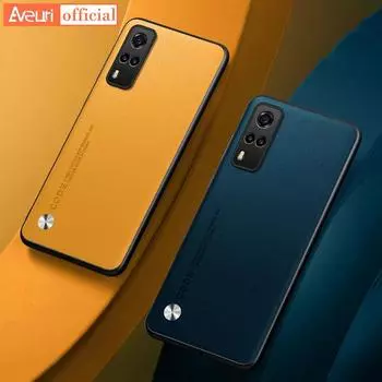 Матовый силиконовый защитный чехол для телефона Vivo Y53S 5G Y51A Роскошный чехол из искусственной кожи для Vivo Y31 Y51 Y51S Y53S 4G Задняя крышка Coque For Vivo Y31 2021 чёрный