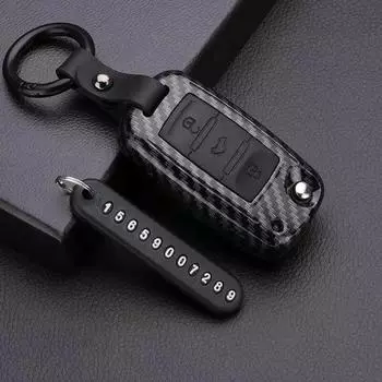 Матовый складной чехол для ключей из углеродного волокна для VW Volkswagen Polo Bora Tiguan Passat Golf 6 Lavida Scirocco, аксессуары с 3 кнопками