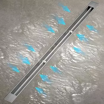 Матовый слив для пола из нержавеющей стали 304, утолщенный узкий, для туалета, ванной, душа, длинная линейная дренажная полоса, боковые сливы для пола 3,2 см