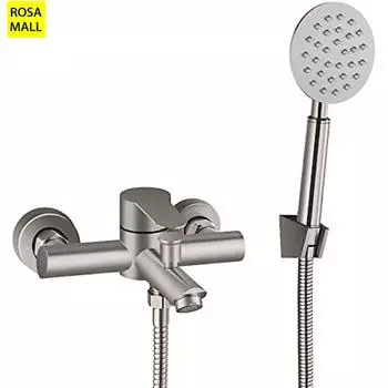 Матовый смеситель для ванны с щеткой для ванной, настенное крепление, наполнитель с ручным опрыскивателем, душевой набор, смесители из нержавеющей стали SUS304
