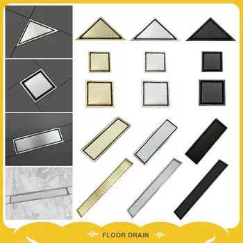 Матовый золотой невидимый трап для плитки из нержавеющей стали 304, мусорный фильтр, дезодорант, трап для ванной комнаты, кухонные принадлежности