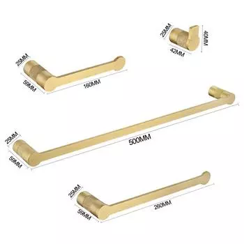 Матовый золотой высококачественный латунный держатель для полотенец, держатель для туалетной бумаги, кольцо для полотенца, крючок для халата, набор аксессуаров для ванной комнаты