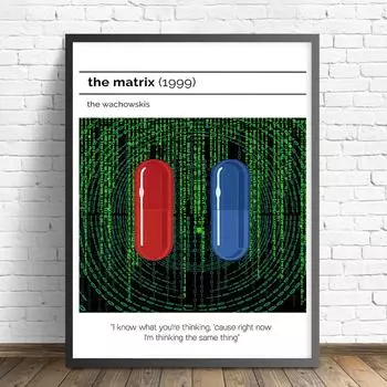 Матрица плакат фильм стены книги по искусству принт декор современный ретро научно-фантастический фильм художественное произведение холст живопись плакат мальчик комната декоративная 21x30cm No Framed