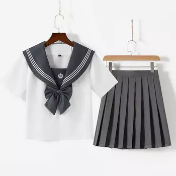 Матросская аутентичная форма для косплея [TUAHOUS] (серый рукав, S) [продукт]