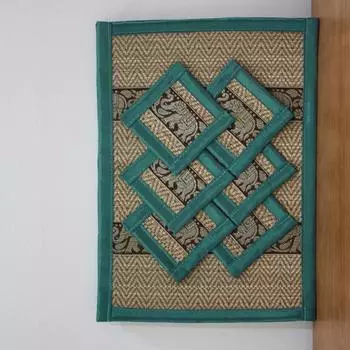 Mats Dining Table Drink Coasters Placemats Thai Silk Reed Elephant Mats Dining Table Coasters Placemats Thai Silk Reed Elephant As picture