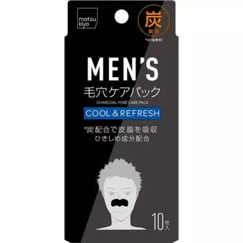 MatSukiyo Men S Pore Care Pack, уголь, 10 листов