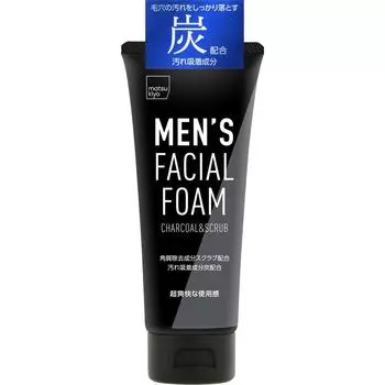 MatSukiyo Men S Scrub Пена для умывания лица с углем 130 г