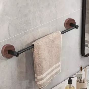 Matte Black Aluminium Bathroom Single Towel Shelf Rack Holder Bath Towel Hanger Bar Square DesignTowel Rail Bathroom Accessories