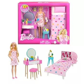 Mattel Barbie barbie Милая розовая спальня/Появилась в фильме Барби ! ? [Игровой набор для переодевания кукол] [3 года~] HPT55