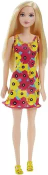 Mattel Barbie Fashion Doll 12 дюймов желто-розовое платье с цветочным узором 2016 (Маттел) розовый
