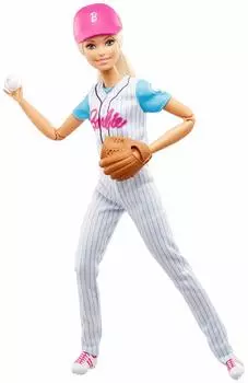 Mattel Barbie Made To Baseball Blonde - Move Player, синий