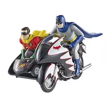 MATTEL Batman Classic TV Series Batcycle Batman Robin Фигурка Полный продукт 1/12 &