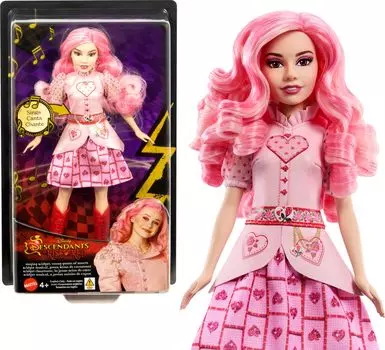 Mattel Disney The Rise of Red Поющая юная королева сердец кукла, одетая в одежду, вдохновленную фильмом «Наследники» на английском языке.