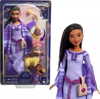 Mattel Disney Wishes Asha of Rosas Adventure Pack Doll Подвижная модная кукла со съемными модными аксессуарами/другом-животным/игрушкой по мотивам фильма